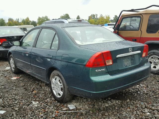 1HGES16512L080792 - 2002 HONDA CIVIC GREEN photo 3