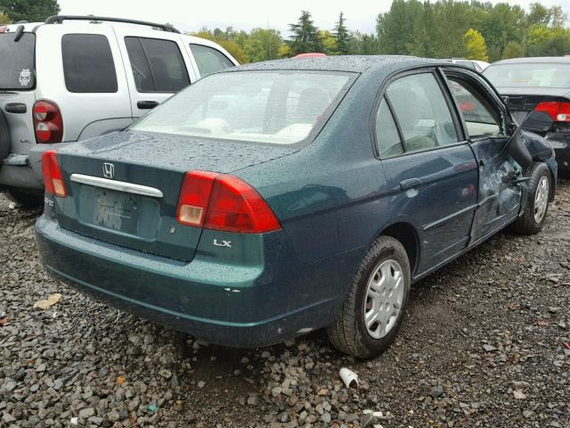 1HGES16512L080792 - 2002 HONDA CIVIC GREEN photo 4