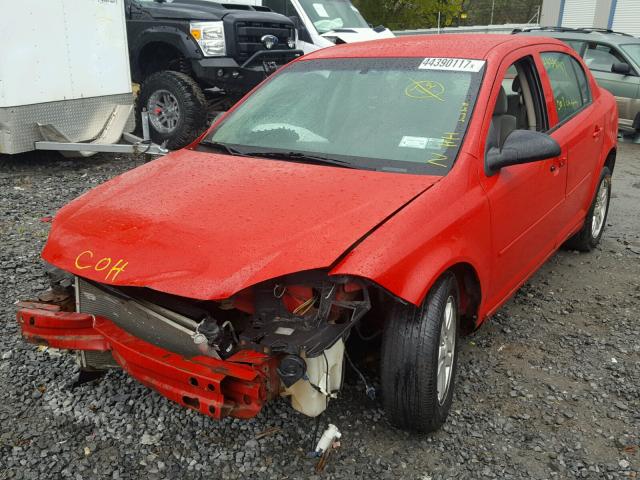 1G1AL52F957629905 - 2005 CHEVROLET COBALT LS RED photo 2