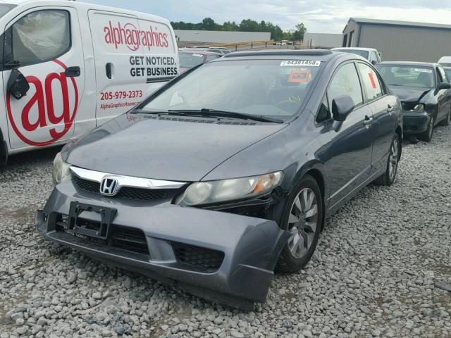2HGFA16959H503164 - 2009 HONDA CIVIC EXL ნაცრისფერი ფოტო 2