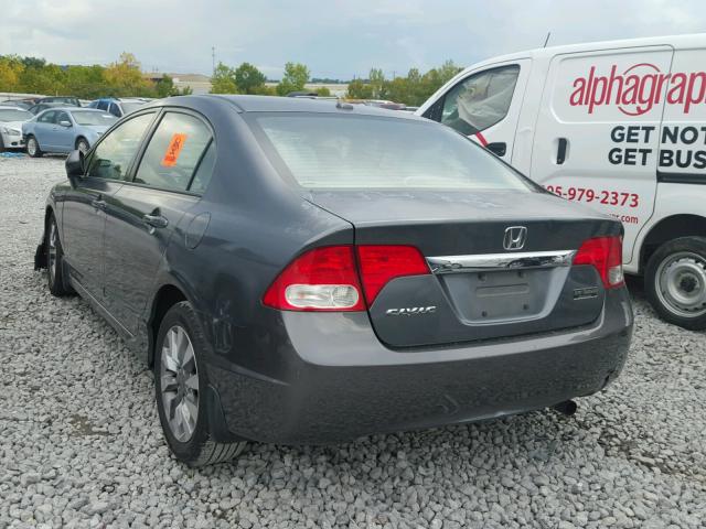 2HGFA16959H503164 - 2009 HONDA CIVIC EXL ნაცრისფერი ფოტო 3