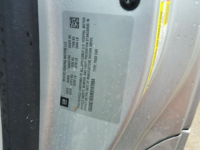 1G6DC1E33E0167884 - 2014 CADILLAC CTS PERFOR SILVER photo 10