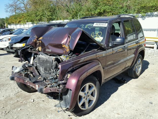 1J4GL58K54W149705 - 2004 JEEP LIBERTY PURPLE photo 2
