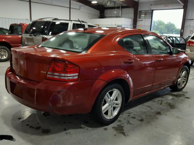 1B3LC56K98N232932 - 2008 DODGE AVENGER SX RED photo 4