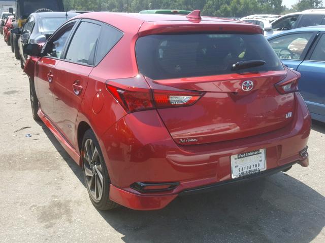 JTNKARJE9JJ569814 - 2018 TOYOTA COROLLA IM RED photo 3