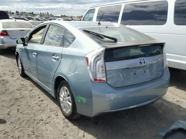 JTDKN3DP7F3072503 - 2015 TOYOTA PRIUS PLUG TURQUOISE photo 3