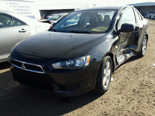 JA3AU26UX8U030141 - 2008 MITSUBISHI LANCER BLACK photo 2