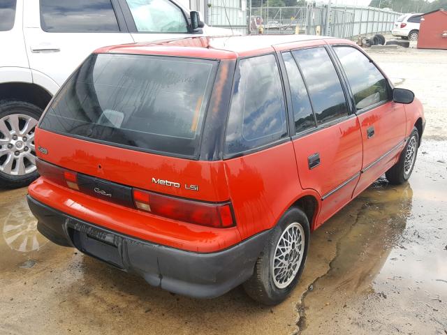 2C1MR6463R6783633 - 1994 GEO METRO RED photo 4