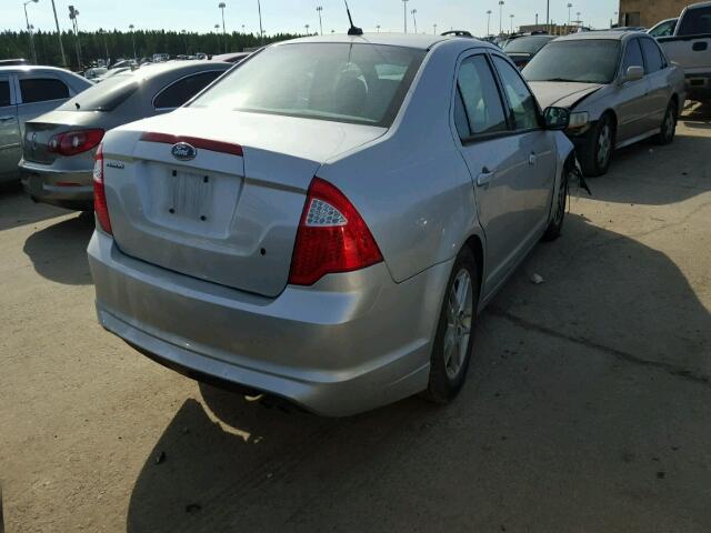 3FAHP0GA6CR117895 - 2012 FORD FUSION S SILVER photo 4