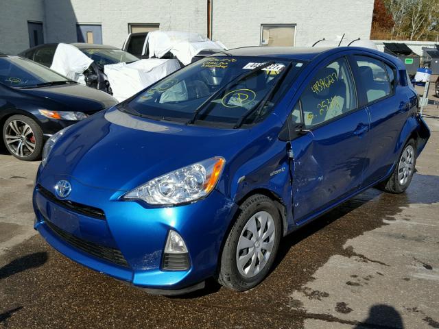 JTDKDTB37D1531301 - 2013 TOYOTA PRIUS C BLUE photo 2