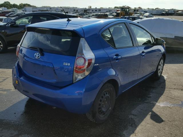 JTDKDTB37D1531301 - 2013 TOYOTA PRIUS C BLUE photo 4