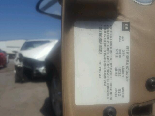 1G1ZT64855F164553 - 2005 CHEVROLET MALIBU MAX 金色 照片 10