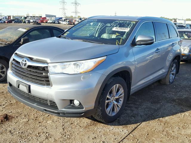 5TDJKRFH8ES011977 - 2014 TOYOTA HIGHLANDER SILVER photo 2