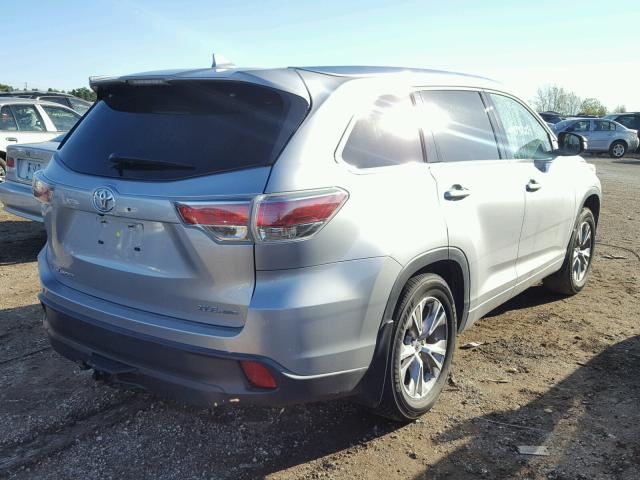 5TDJKRFH8ES011977 - 2014 TOYOTA HIGHLANDER SILVER photo 4