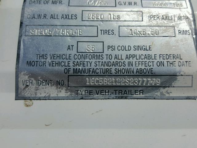 1EC5B2122S2377779 - 1995 HEART LAND PROWLER 白色 照片 10