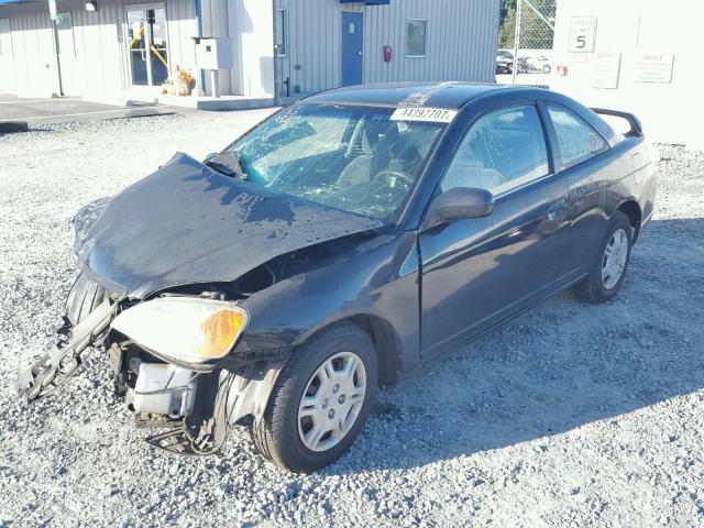 1HGEM22532L109442 - 2002 HONDA CIVIC LX BLACK photo 2