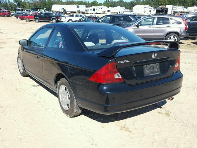 1HGEM22532L109442 - 2002 HONDA CIVIC LX BLACK photo 3