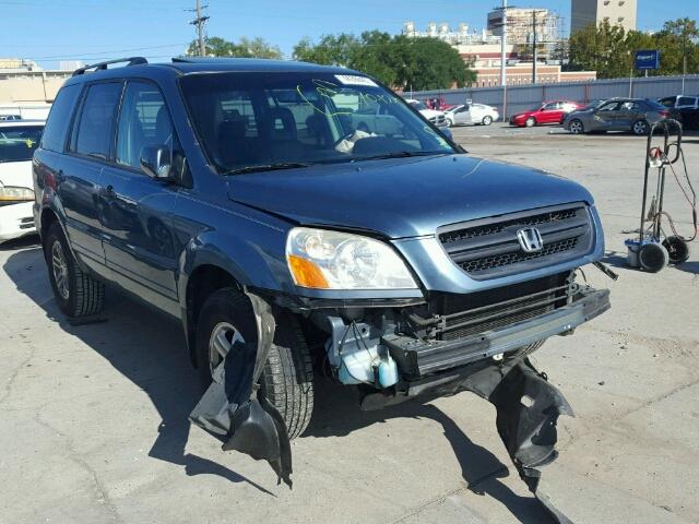 5FNYF18515B027966 - 2005 HONDA PILOT EXL BLUE photo 1