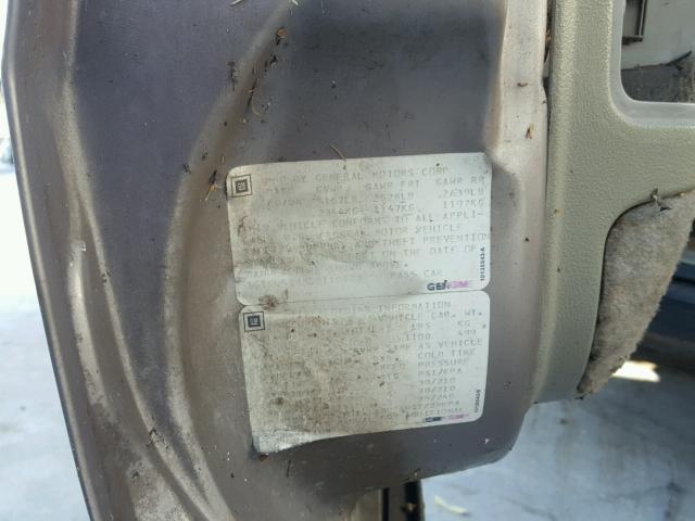 1G1BL52W8SR110882 - 1995 CHEVROLET CAPRICE CL 灰色 照片 10