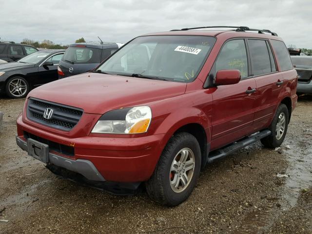 2HKYF184X3H531227 - 2003 HONDA PILOT EX RED photo 2