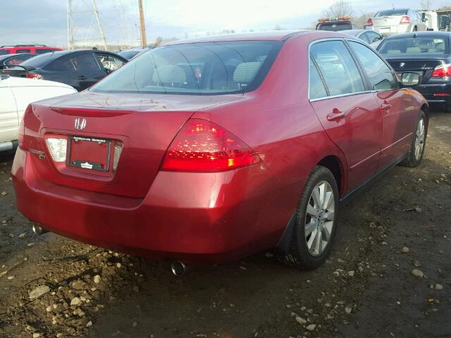 1HGCM66477A017091 - 2007 HONDA ACCORD MAROON photo 4