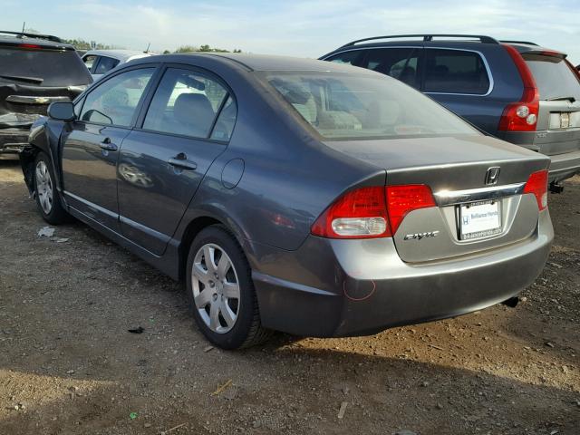 19XFA165X9E048609 - 2009 HONDA CIVIC LX GRAY photo 3