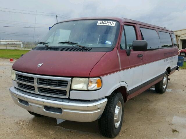 2B5WB35Z5VK567901 - 1997 DODGE RAM WAGON BURGUNDY photo 2