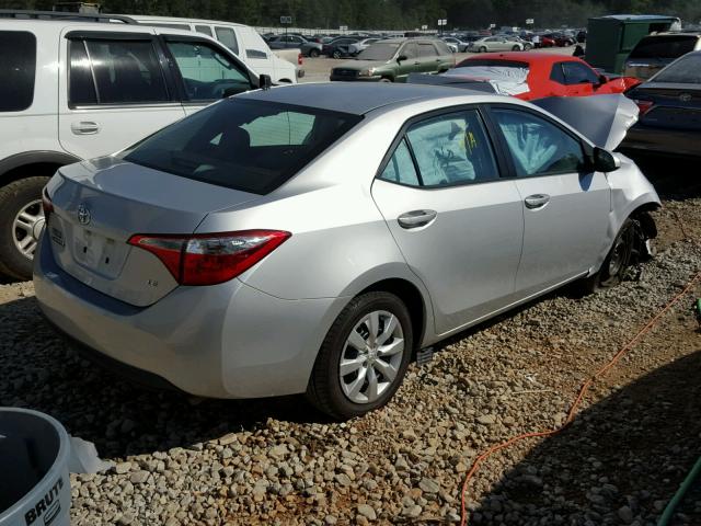 5YFBURHE7FP315393 - 2015 TOYOTA COROLLA L SILVER photo 4