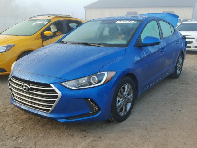 KMHD84LF6HU379555 - 2017 HYUNDAI ELANTRA SE BLUE photo 2