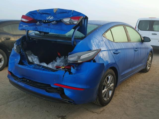 KMHD84LF6HU379555 - 2017 HYUNDAI ELANTRA SE BLUE photo 4