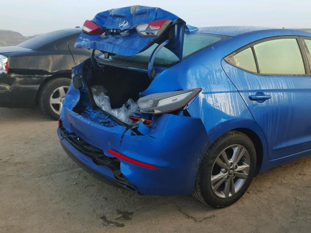 KMHD84LF6HU379555 - 2017 HYUNDAI ELANTRA SE BLUE photo 9