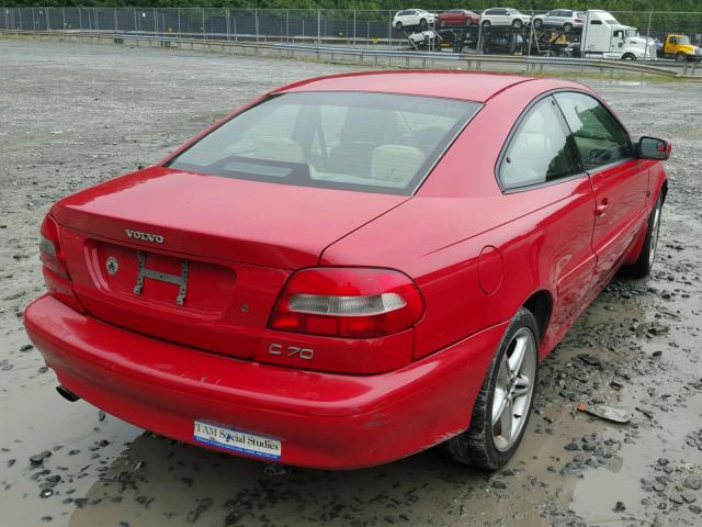 YV1NK53DX1J026820 - 2001 VOLVO C70 TURBO RED photo 4