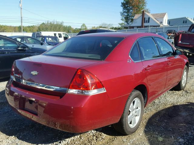 2G1WT55K169342198 - 2006 CHEVROLET IMPALA RED photo 4