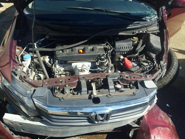 2HGFB2F92CH506307 - 2012 HONDA CIVIC MAROON photo 7