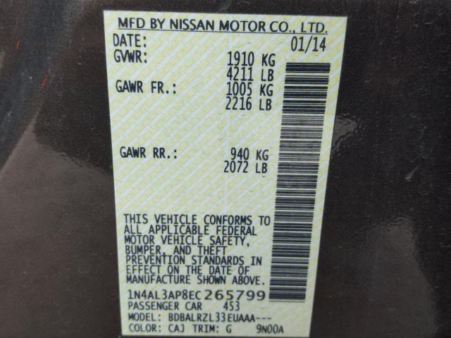 1N4AL3AP8EC265799 - 2014 NISSAN ALTIMA 2.5 GRAY photo 10