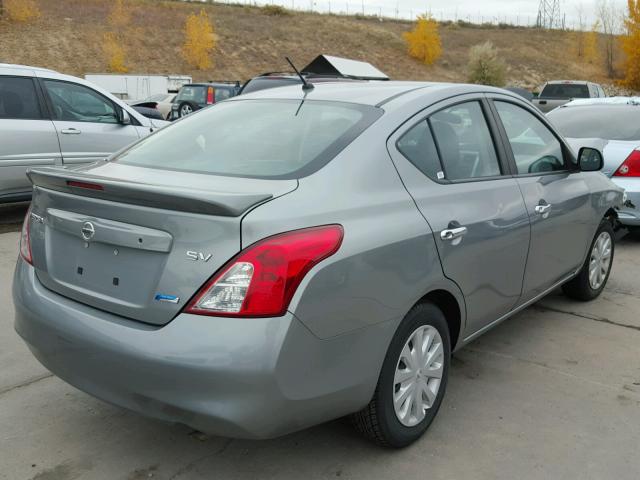 3N1CN7AP6DL865652 - 2013 NISSAN VERSA S GRAY photo 4