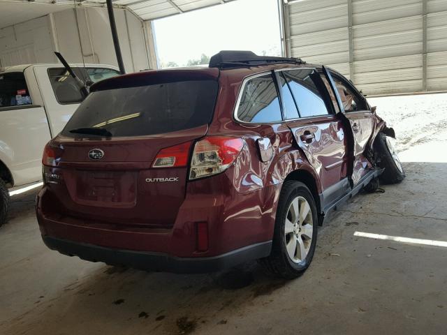 4S4BRCCC8B3441331 - 2011 SUBARU OUTBACK MAROON photo 4