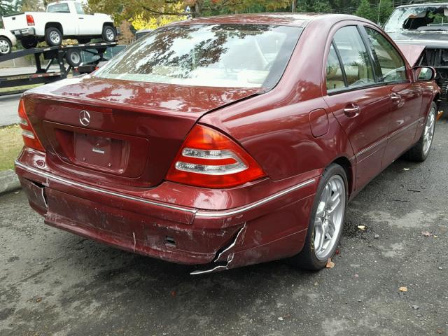 WDBRF61J52F146361 - 2002 MERCEDES-BENZ C 240 MAROON photo 4