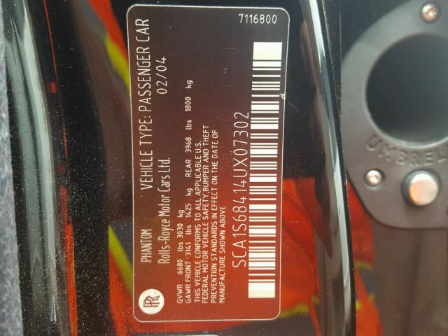 SCA1S68414UX07302 - 2004 ROLLS-ROYCE PHANTOM أسود صورة 10