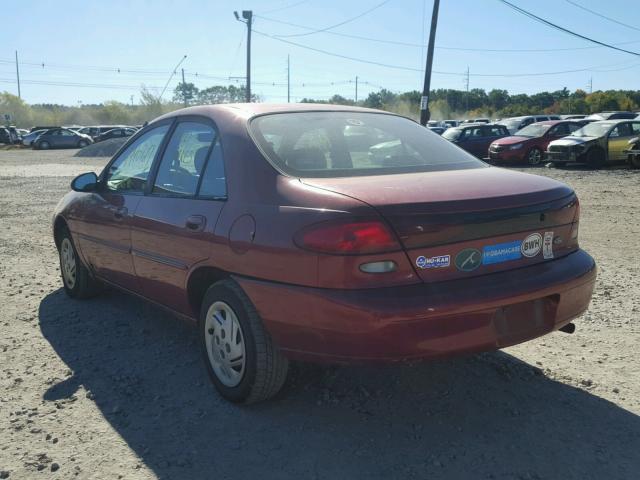 1FALP13P7VW383694 - 1997 FORD ESCORT LX RED photo 3