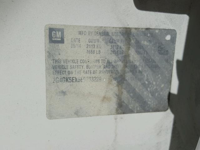 2G4GK5EX5E9303229 - 2014 BUICK REGAL 白色 照片 10