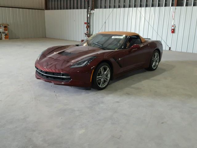 1G1YD3D72G5106164 - 2016 CHEVROLET CORVETTE S BURGUNDY photo 2