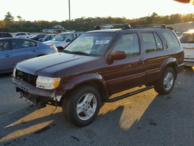 JNRDR07Y21W102689 - 2001 INFINITI QX4 BURGUNDY photo 2