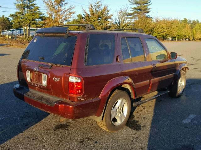 JNRDR07Y21W102689 - 2001 INFINITI QX4 BURGUNDY photo 4