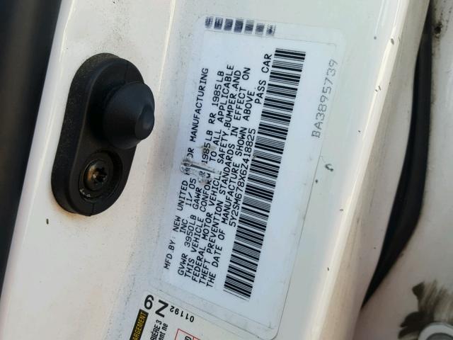 5Y2SM678X6Z418825 - 2006 PONTIAC VIBE WHITE photo 10