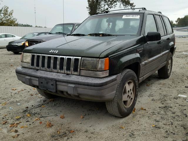 1J4GZ58S6SC523073 - 1995 JEEP GRAND CHER GREEN photo 2