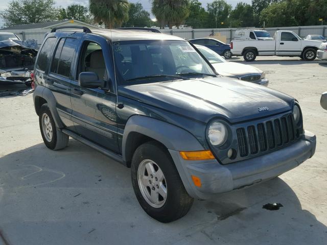 1J4GL48K85W636179 - 2005 JEEP LIBERTY SP GREEN photo 1