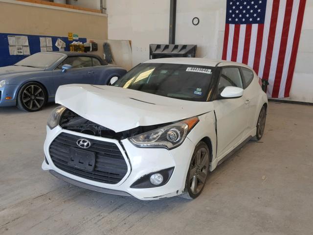 KMHTC6AE3EU210041 - 2014 HYUNDAI VELOSTER T WHITE photo 2