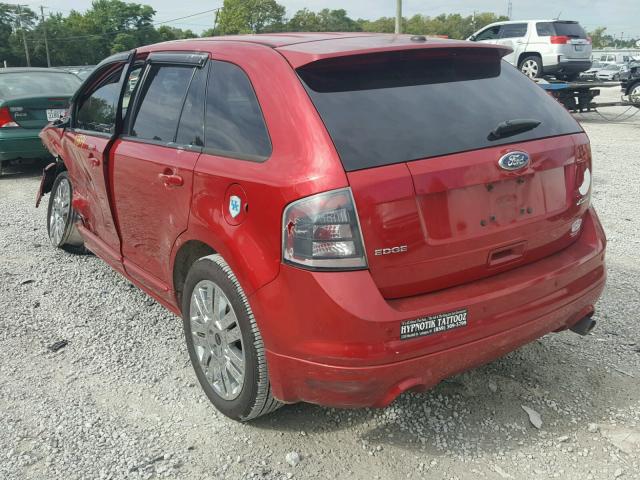 2FMDK3AC9ABB26164 - 2010 FORD EDGE SPORT RED photo 3