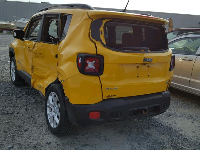 ZACCJBBB0HPE71169 - 2017 JEEP RENEGADE L YELLOW photo 3